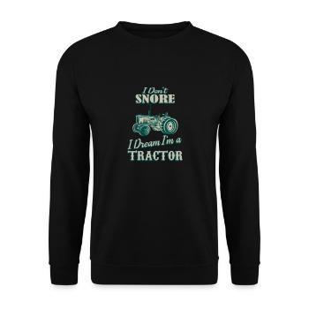Bulldog, I dream im a tractor, Traktor, Trecker - Unisex Sweatshirt - black - Front - Alina (178cm) & Michal (187cm)