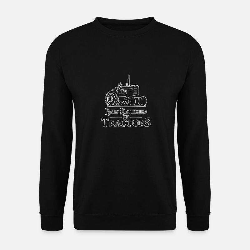 Trecker, easily distracted by tractors, Traktor - Unisex Pullover - Schwarz