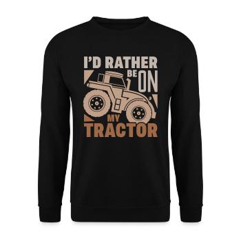 Bulldog, Id Rather Be On My Tractor, tractor - Unisex Sweatshirt - black - Front - Alina (178cm) & Michal (187cm)