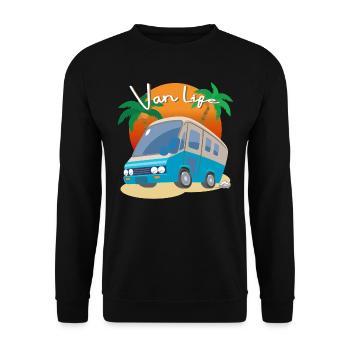 Van Life, RV, Camping Vacation - Unisex Sweatshirt - black - Front - Alina (178cm) & Michal (187cm)