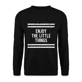 Enjoy the little things | Motivational - Unisex Pullover - Schwarz - Vorne - Alina (178cm) & Michal (187cm)