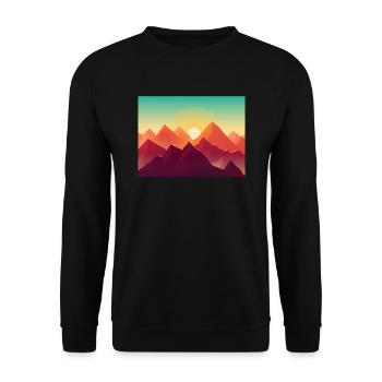 Mountains - Sunrise - Unisex Sweatshirt - black - Front - Alina (178cm) & Michal (187cm)