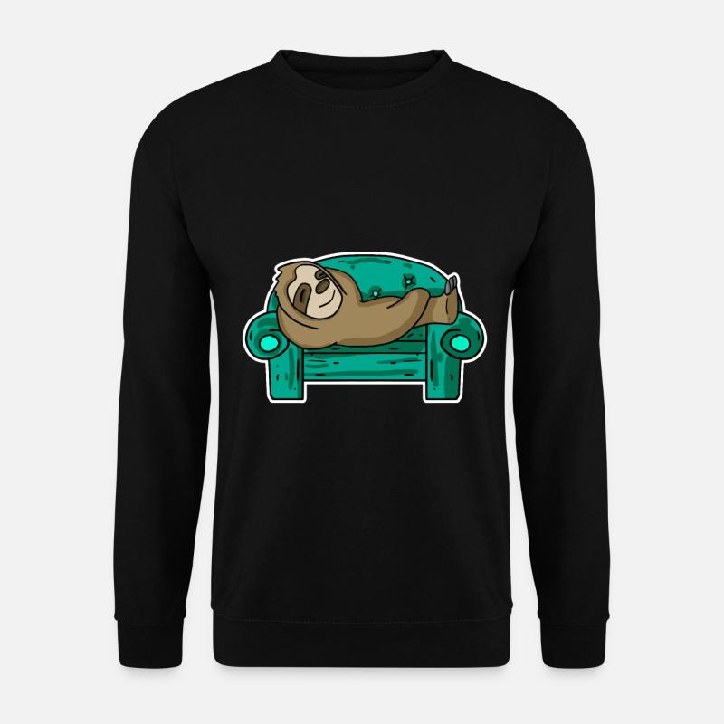 Faultier Faul - Unisex Pullover - Schwarz