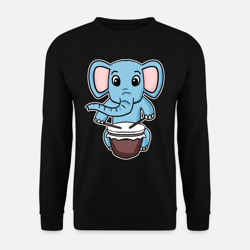 Elephant Drum Motif - Unisex Sweatshirt - black