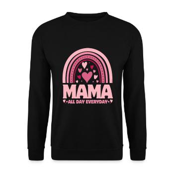 Fête des mères - Maman tous les jours... - Sweat-shirt Unisexe - noir - Devant - Alina (178cm) & Michal (187cm)