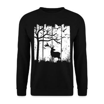 Leben im Wald - Unisex Pullover - Schwarz - Vorne - Alina (178cm) & Michal (187cm)