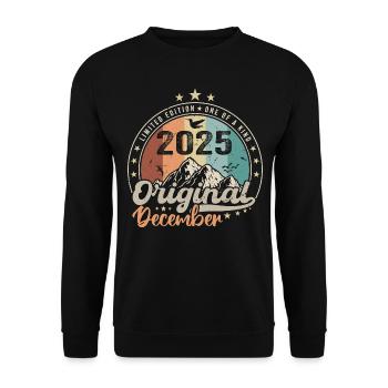 Dezember 2025 Geburtstagsgeschenk - Dezember 2025 - Unisex Pullover - Schwarz - Vorne - Alina (178cm) & Michal (187cm)