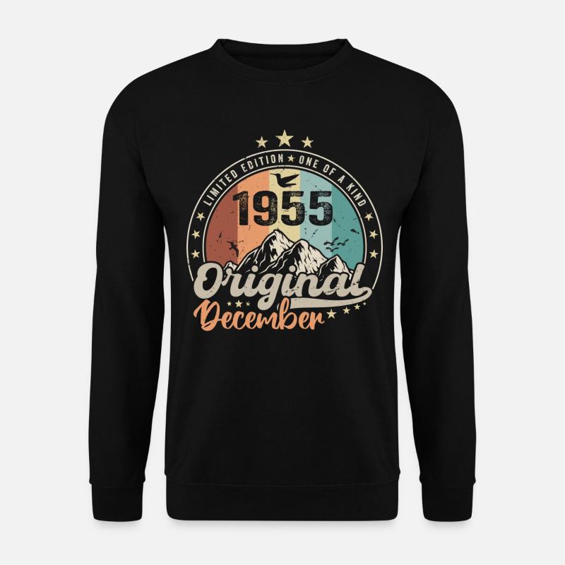 Dezember 1955 Geburtstagsgeschenk - Dezember 1955 - Unisex Pullover - Schwarz