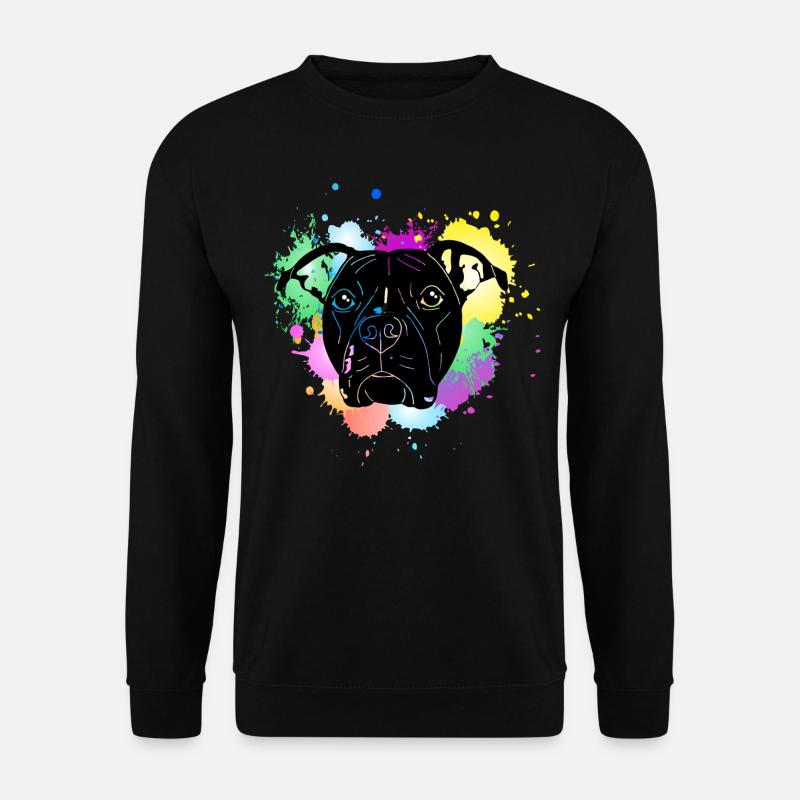 Pitbull Terrier mit Splash - Unisex Pullover - Schwarz