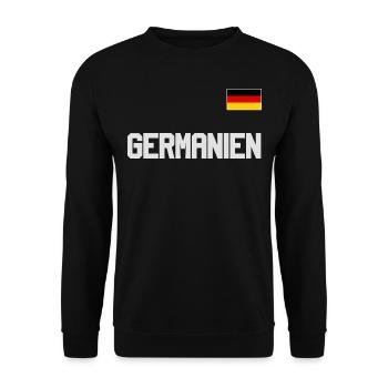 Germany jersey look GERMANIEN with flag flag - Unisex Sweatshirt - black - Front - Alina (178cm) & Michal (187cm)