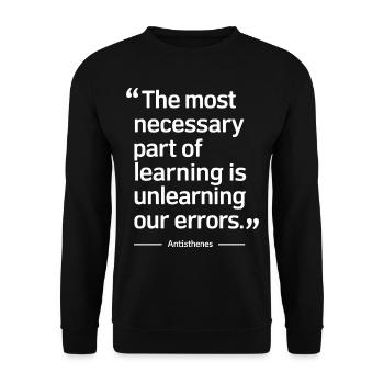 Antisthenes the most necessary part of learning - Unisex Sweatshirt - black - Front - Alina (178cm) & Michal (187cm)