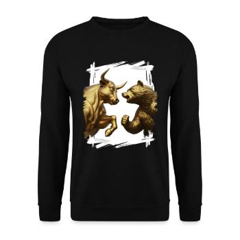 Marché boursier haussier vs baissier - Sweat-shirt Unisexe - noir - Devant - Alina (178cm) & Michal (187cm)