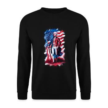 General George Washington - Unisex Sweatshirt - black - Front - Alina (178cm) & Michal (187cm)