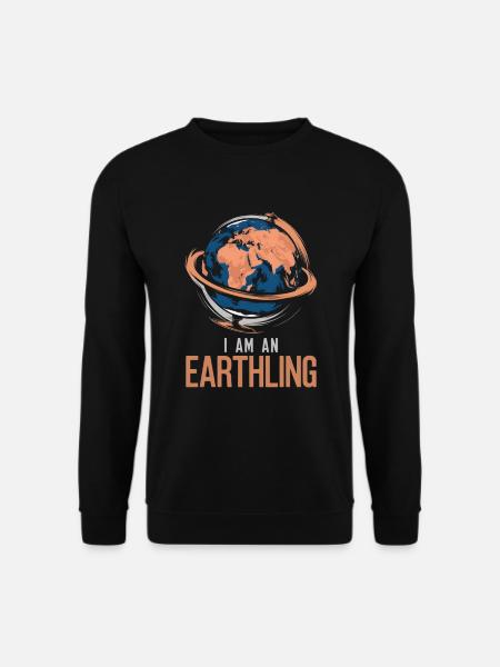 Ich bin ein Erdling / Stolzer Mensch / Erde , Welt - Unisex Pullover - Schwarz