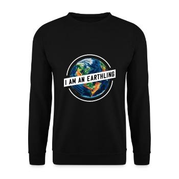 Je suis un terrien / Humain fier / Terre , Monde - Sweat-shirt Unisexe - noir - Devant - Alina (178cm) & Michal (187cm)