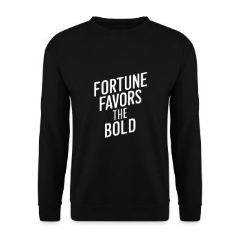 Fortune favors the bold - Unisex Sweatshirt - black - Front - Alina (178cm) & Michal (187cm)