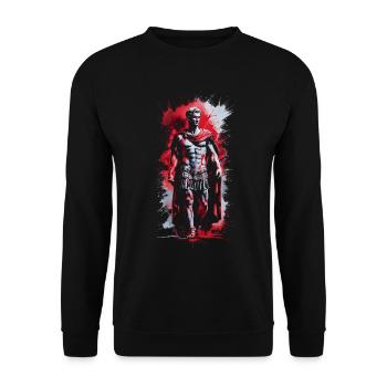 julius caesar rom reich porträt muskulös - Unisex Pullover - Schwarz - Vorne - Alina (178cm) & Michal (187cm)