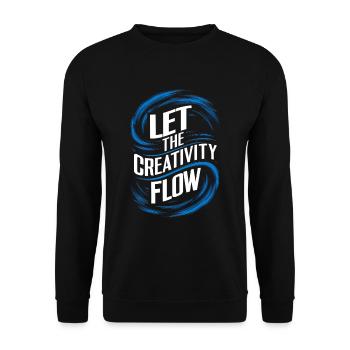 let the creativity flow - Unisex Sweatshirt - black - Front - Alina (178cm) & Michal (187cm)
