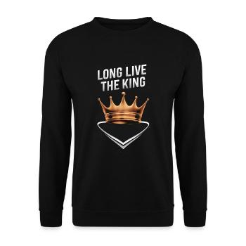 Es lebe der König mit der Krone - Unisex Pullover - Schwarz - Vorne - Alina (178cm) & Michal (187cm)