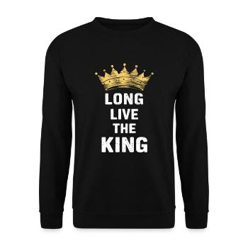 Es lebe der König mit der Krone - Unisex Pullover - Schwarz - Vorne - Alina (178cm) & Michal (187cm)