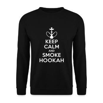 Ruhe bewahren und Shisha rauchen - Unisex Pullover - Schwarz - Vorne - Alina (178cm) & Michal (187cm)