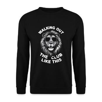 Lion sortant du club comme ça Rave / Party - Sweat-shirt Unisexe - noir - Devant - Alina (178cm) & Michal (187cm)