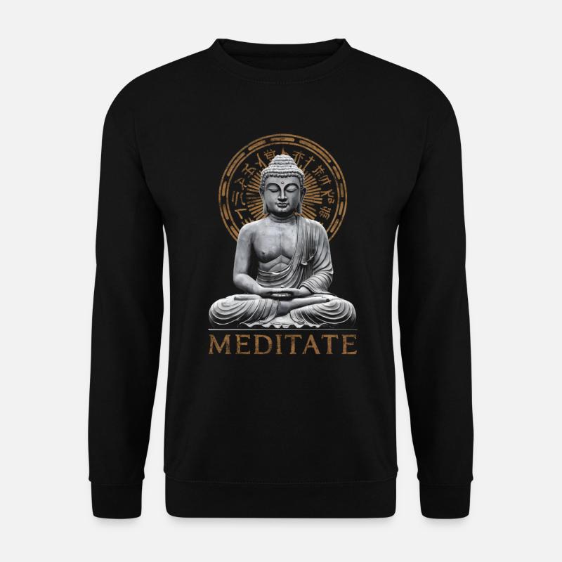 Meditieren Sie Buddha spirituell - Unisex Pullover - Schwarz