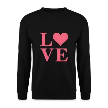 Liebe Herz - Unisex Pullover - Schwarz - Vorne - Alina (178cm) & Michal (187cm)