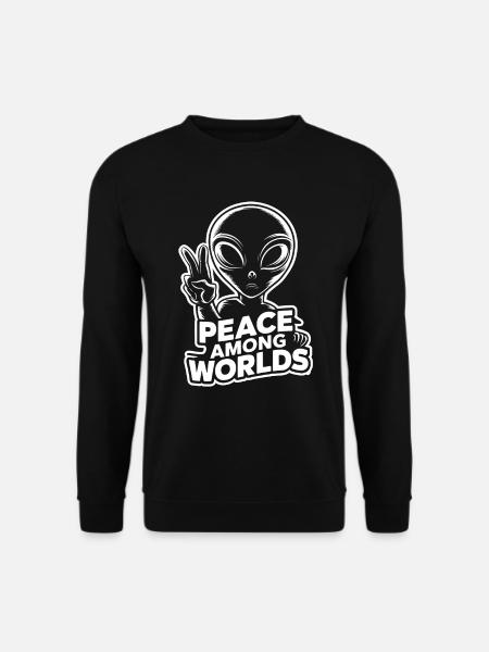 Außerirdischer Frieden zwischen den Welten - Unisex Pullover - Schwarz