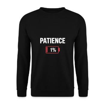 Patience 1% - Sweat-shirt Unisexe - noir - Devant - Alina (178cm) & Michal (187cm)