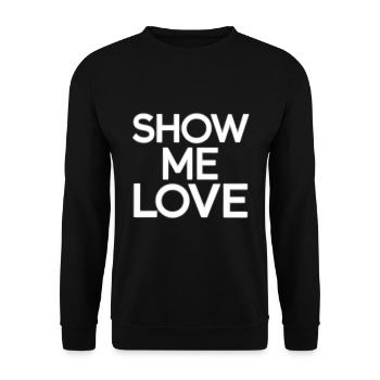 Zeig mir Liebe - Unisex Pullover - Schwarz - Vorne - Alina (178cm) & Michal (187cm)