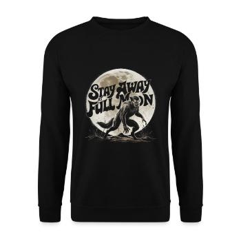 Werwolf Bleib bei Vollmond fern - Unisex Pullover - Schwarz - Vorne - Alina (178cm) & Michal (187cm)