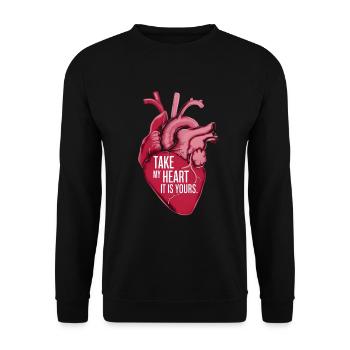Amour Prends mon cœur, c’est le tien - Sweat-shirt Unisexe - noir - Devant - Alina (178cm) & Michal (187cm)