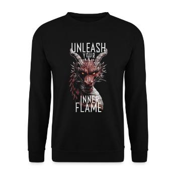 Dragon unleash your inner flame - Unisex Sweatshirt - black - Front - Alina (178cm) & Michal (187cm)