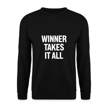 Der Gewinner bekommt alles - Unisex Pullover - Schwarz - Vorne - Alina (178cm) & Michal (187cm)