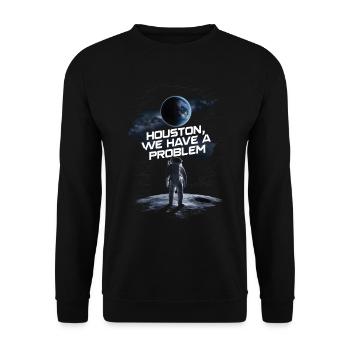 Houston, nous avons un problème Astronaute Spaceman - Sweat-shirt Unisexe - noir - Devant - Alina (178cm) & Michal (187cm)