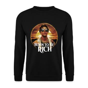 Né pour être un garçon riche coucher de soleil - Sweat-shirt Unisexe - noir - Devant - Alina (178cm) & Michal (187cm)