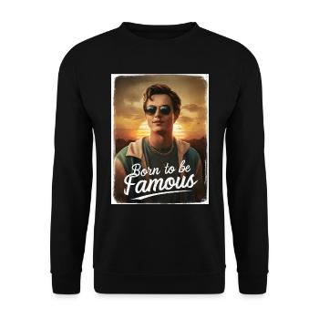Geboren, um berühmt zu werden Junge Sunrise coole Sonnenbrille - Unisex Pullover - Schwarz - Vorne - Alina (178cm) & Michal (187cm)