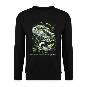 Home is where my Bearded Dragon lives... - Unisex Sweatshirt - black - Front - Alina (178cm) & Michal (187cm)