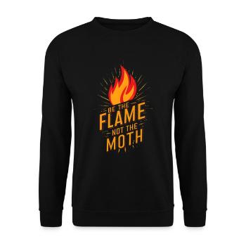 Be the flame not the moth Fire Burn - Unisex Sweatshirt - black - Front - Alina (178cm) & Michal (187cm)