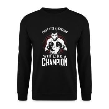 Boxeur : se battre comme un guerrier, gagner comme un champion - Sweat-shirt Unisexe - noir - Devant - Alina (178cm) & Michal (187cm)