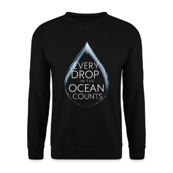 Every drop in the ocean counts Sea Water droplets - Unisex Sweatshirt - black - Front - Alina (178cm) & Michal (187cm)