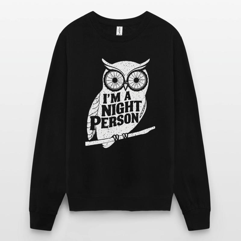 Ich bin ein Nachtmensch, eine Eule Unisex Pullover