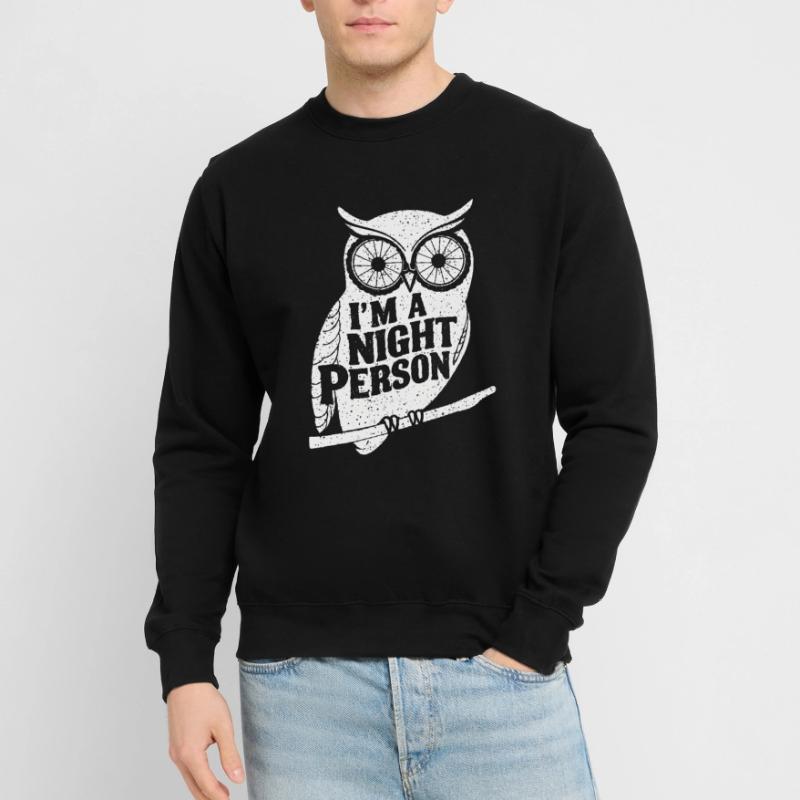 Ich bin ein Nachtmensch, eine Eule Unisex Pullover