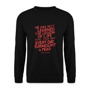 Julius Cäsar hat die Lektion des Lebens nicht gelernt - Unisex Pullover - Schwarz - Vorne - Alina (178cm) & Michal (187cm)