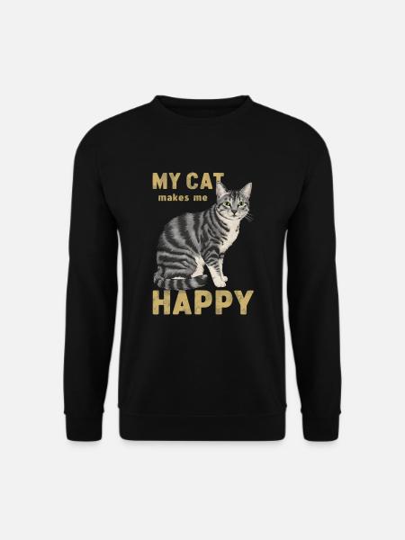 Mon chat me rend heureuse - Sweat-shirt Unisexe - noir