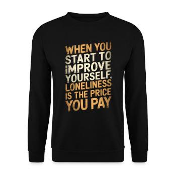When you start to improve yourself / Motivational - Unisex Sweatshirt - black - Front - Alina (178cm) & Michal (187cm)