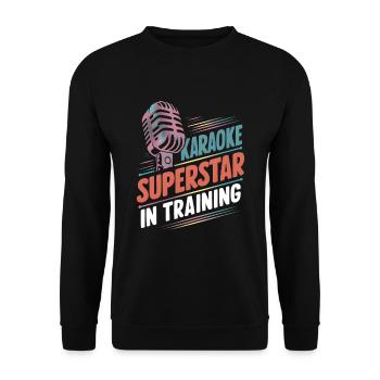 Karaoke superstar in training - Unisex Sweatshirt - black - Front - Alina (178cm) & Michal (187cm)