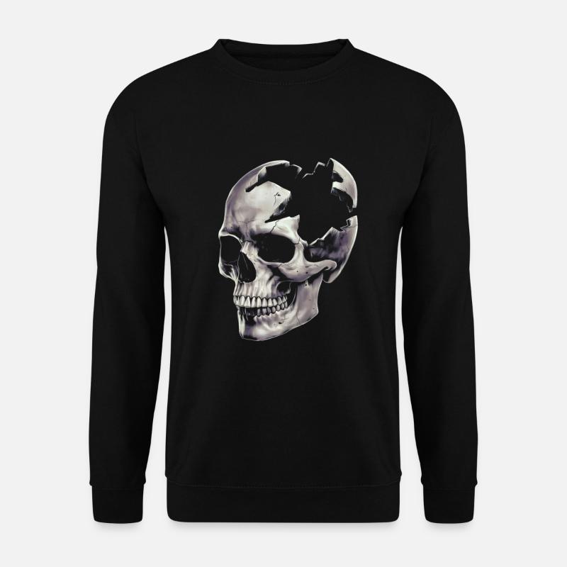 Destroyed skull - Unisex Sweatshirt - black