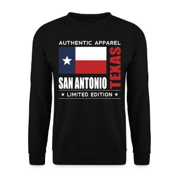 San Antonio - Unisex Pullover - Schwarz - Vorne - Alina (178cm) & Michal (187cm)